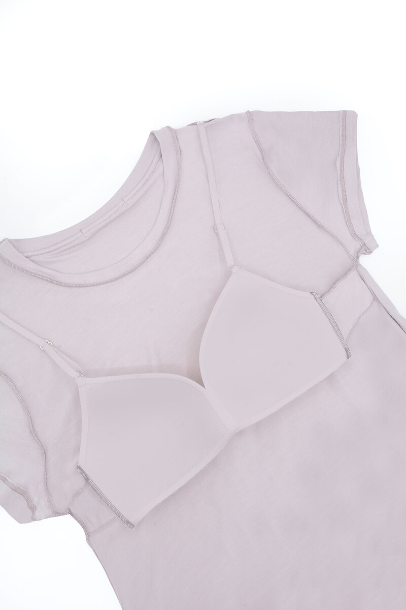 Lila Viskon Sütyenli Pijama Takımı - 4