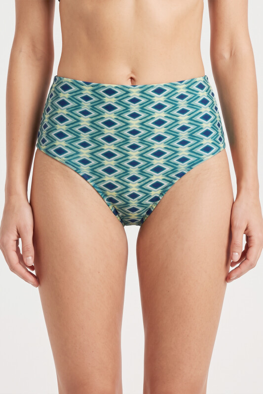 Mavi Azure Yüksek Bel Tek Alt Bikini - LOYA
