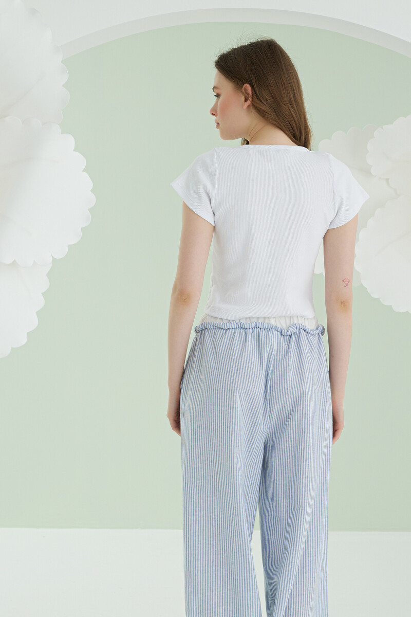 Mavi Crop Pijama Takım - 3