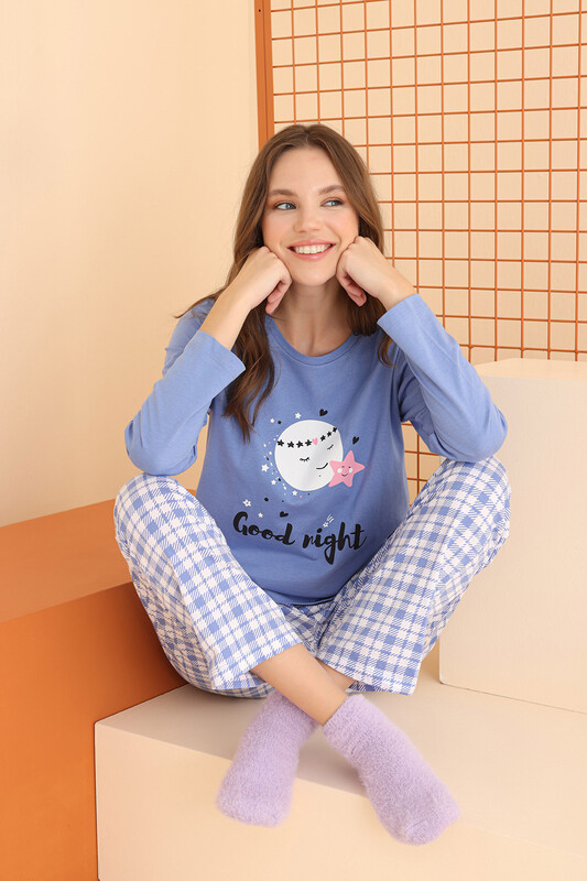 Mavi Good Night Pijama Takımı - Thumbnail