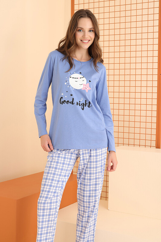 Mavi Good Night Pijama Takımı - Thumbnail