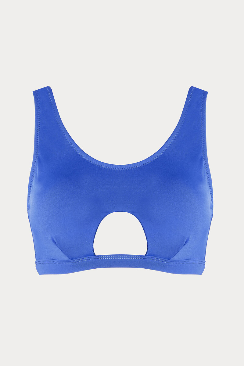 Mavi Halter Tek Üst Bikini - 1