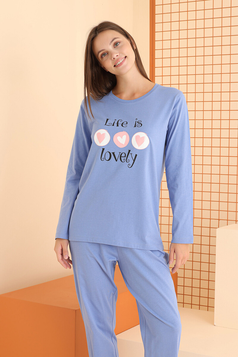 Mavi Life is Lovely Pijama Takımı - 3