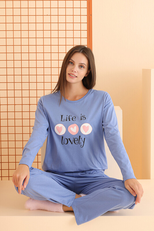 Mavi Life is Lovely Pijama Takımı - Thumbnail