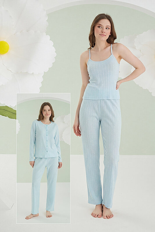 Mavi Loungewear Pintel 3'lü Pijama Takımı 