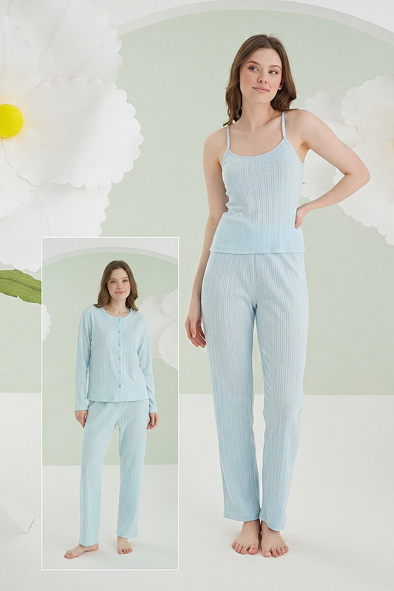 Mavi Loungewear Pintel 3'lü Pijama Takımı - 1