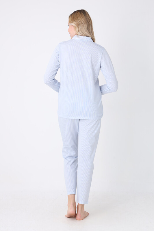 Mavi Sleepy Önden Düğmeli Pijama Takım - NBB