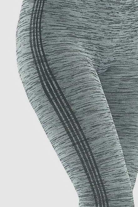 Melanj Gri Striped Sports Tayt - 2
