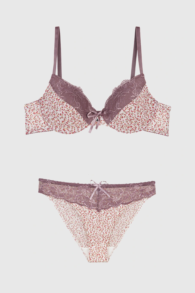 Mor Flower Touch Sütyen Külot Takımı - 4