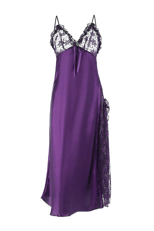 Mor Saten Fantezi Gecelik - NBB
