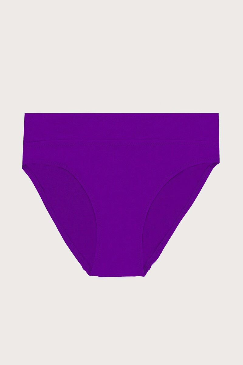 Mor Yüksek Bel Tek Alt Bikini - 1
