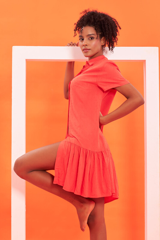 Nar Çiçeği Jakarlı Elbise Pareo - NBB