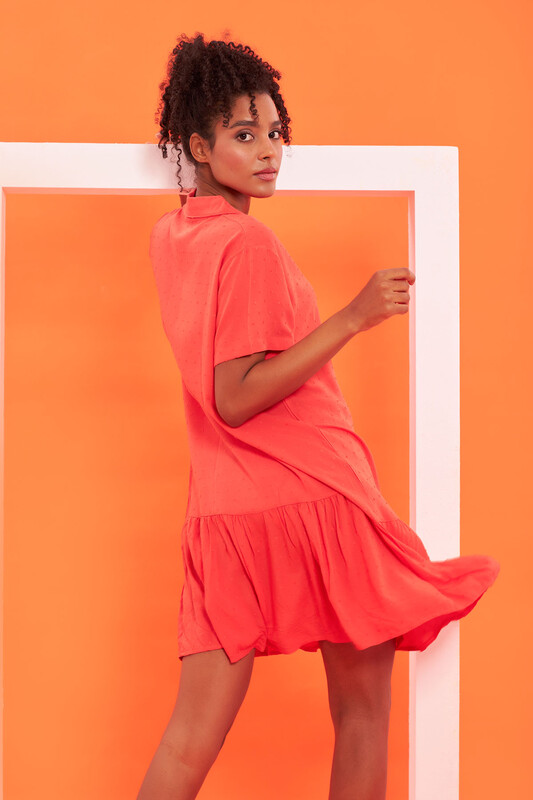 Nar Çiçeği Jakarlı Elbise Pareo - NBB