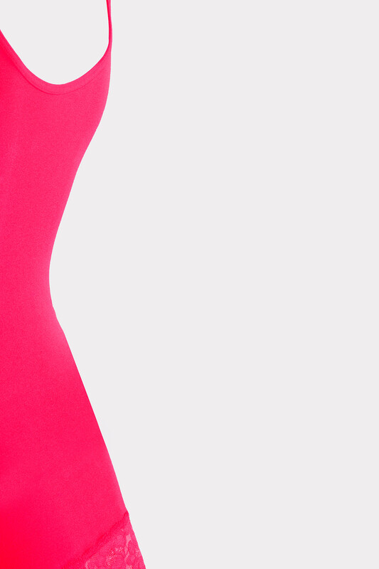 Nar Çiçeği Seamless Dantelli Geniş Askılı Atlet - NBB