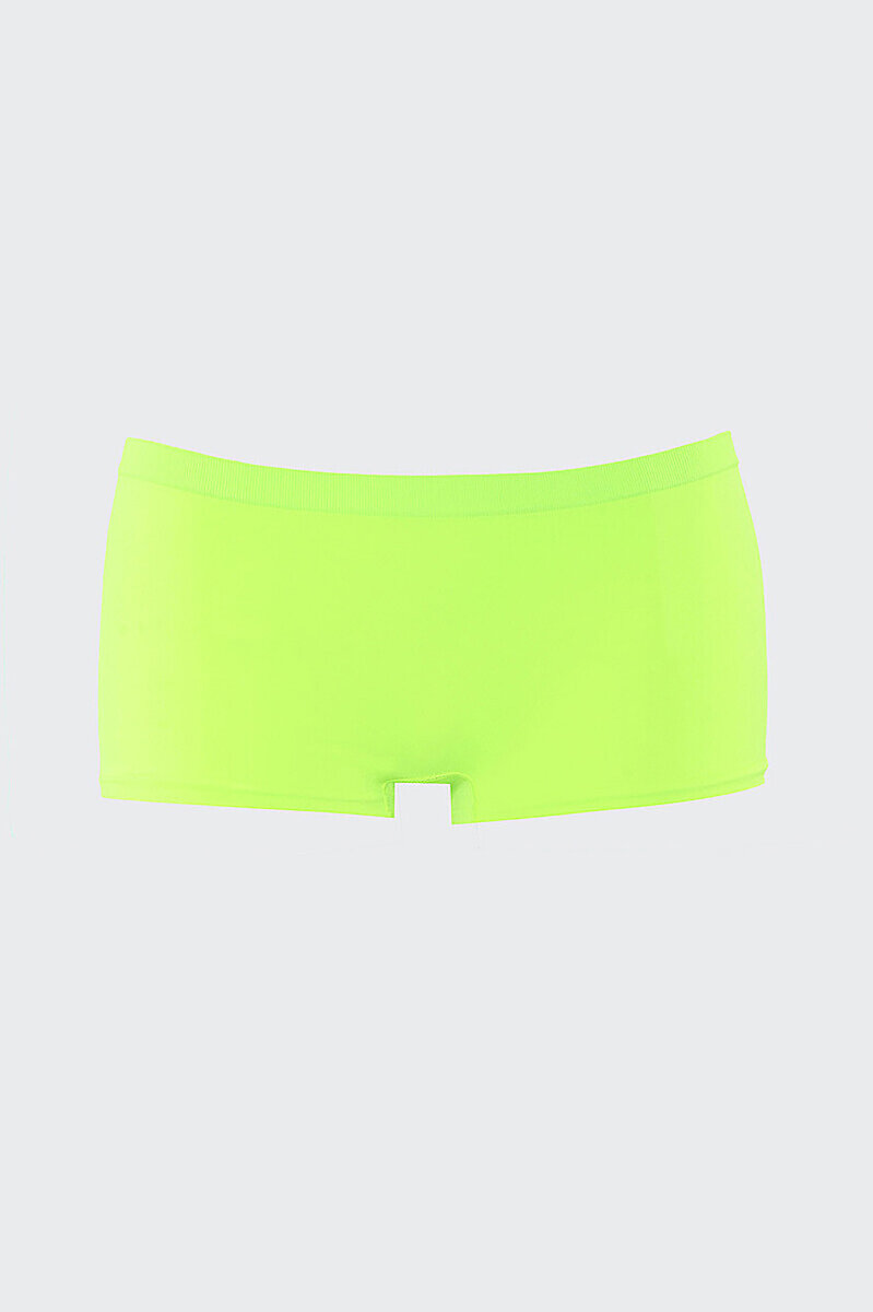 Neon Sarı Dikişsiz 3'lü Ağlı Şort Külot - 2