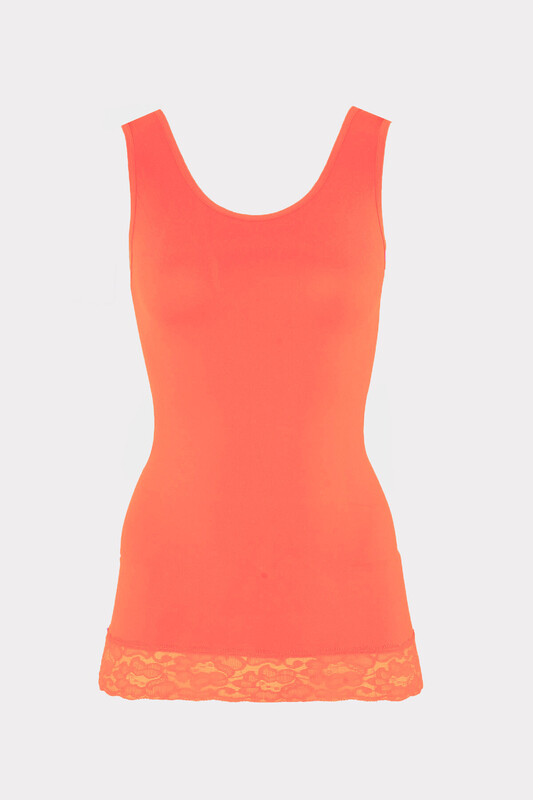 Oranj Seamless Dantelli Geniş Askılı Atlet 