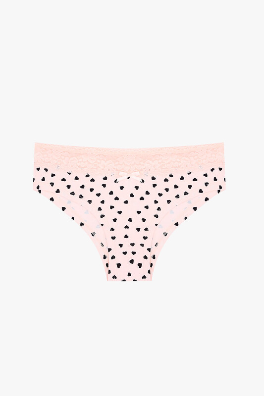 Pembe Beyaz Beli Dantelli 2'li Hipster Külot - NBB