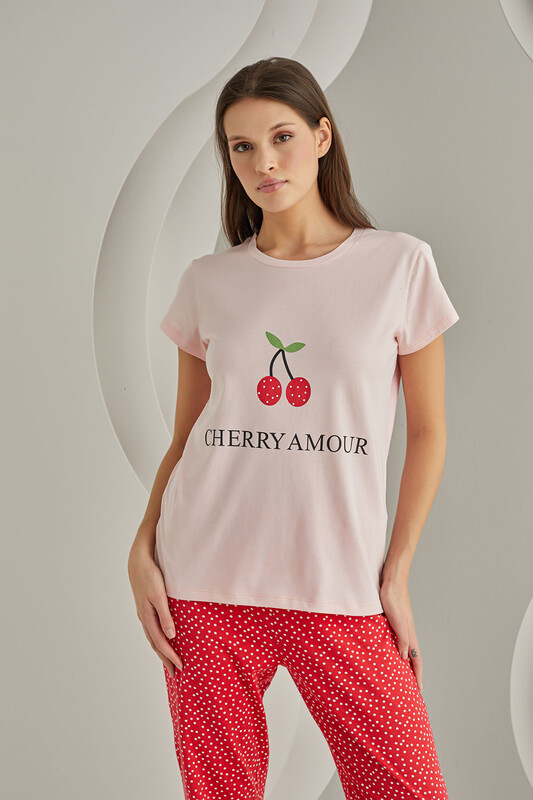 Pembe Cherry Amour Pijama Takımı - Thumbnail