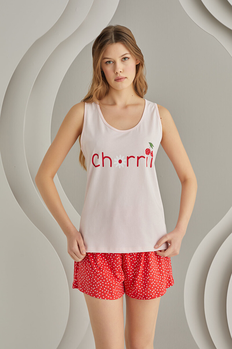 Pembe Cherry Şort Takım - 4
