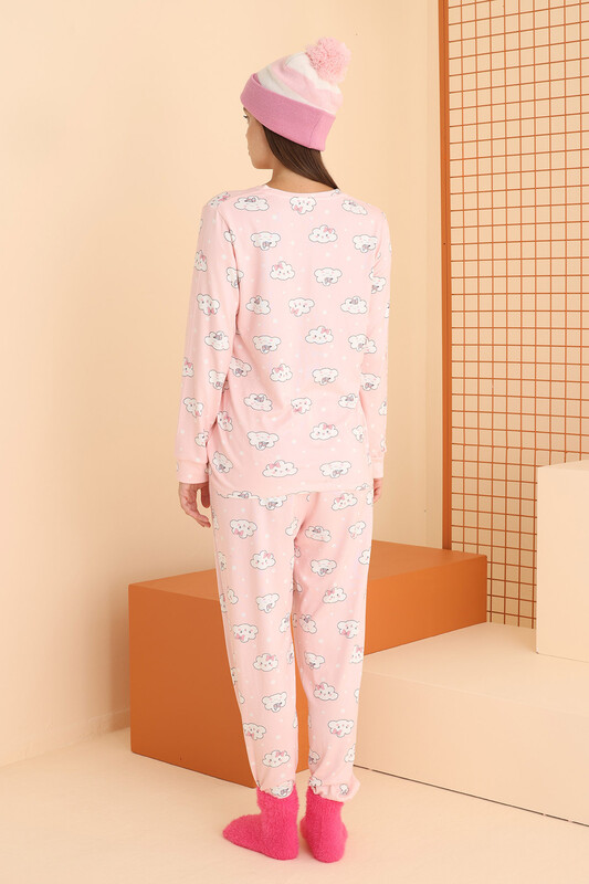 Pembe Cloud Pattern Pijama Takımı - Thumbnail