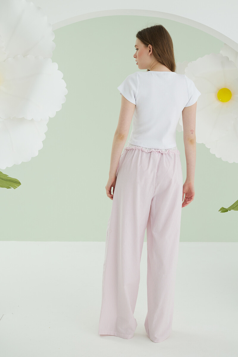 Pembe Crop Pijama Takım - 3