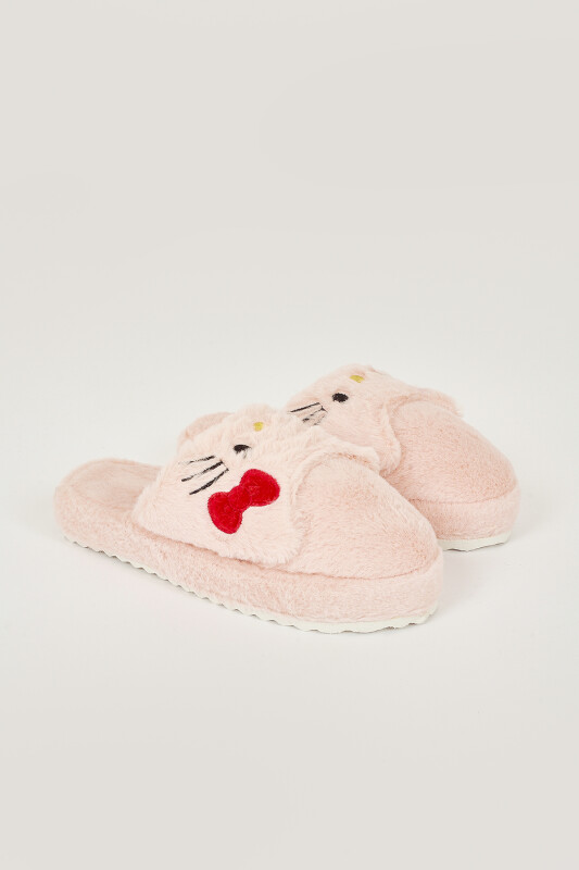 Pembe Pofuduk Kedi Ev Terliği - NBB