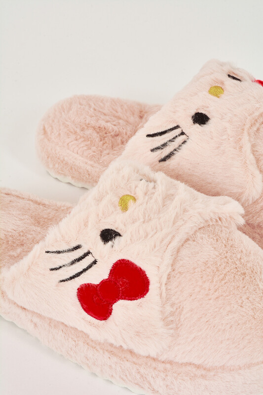 Pembe Pofuduk Kedi Ev Terliği - NBB