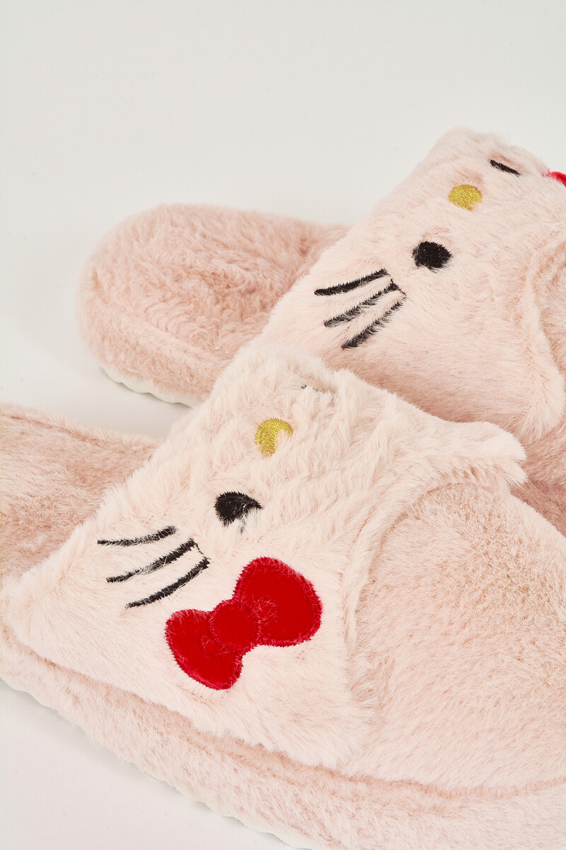 Pembe Pofuduk Kedi Ev Terliği - 2