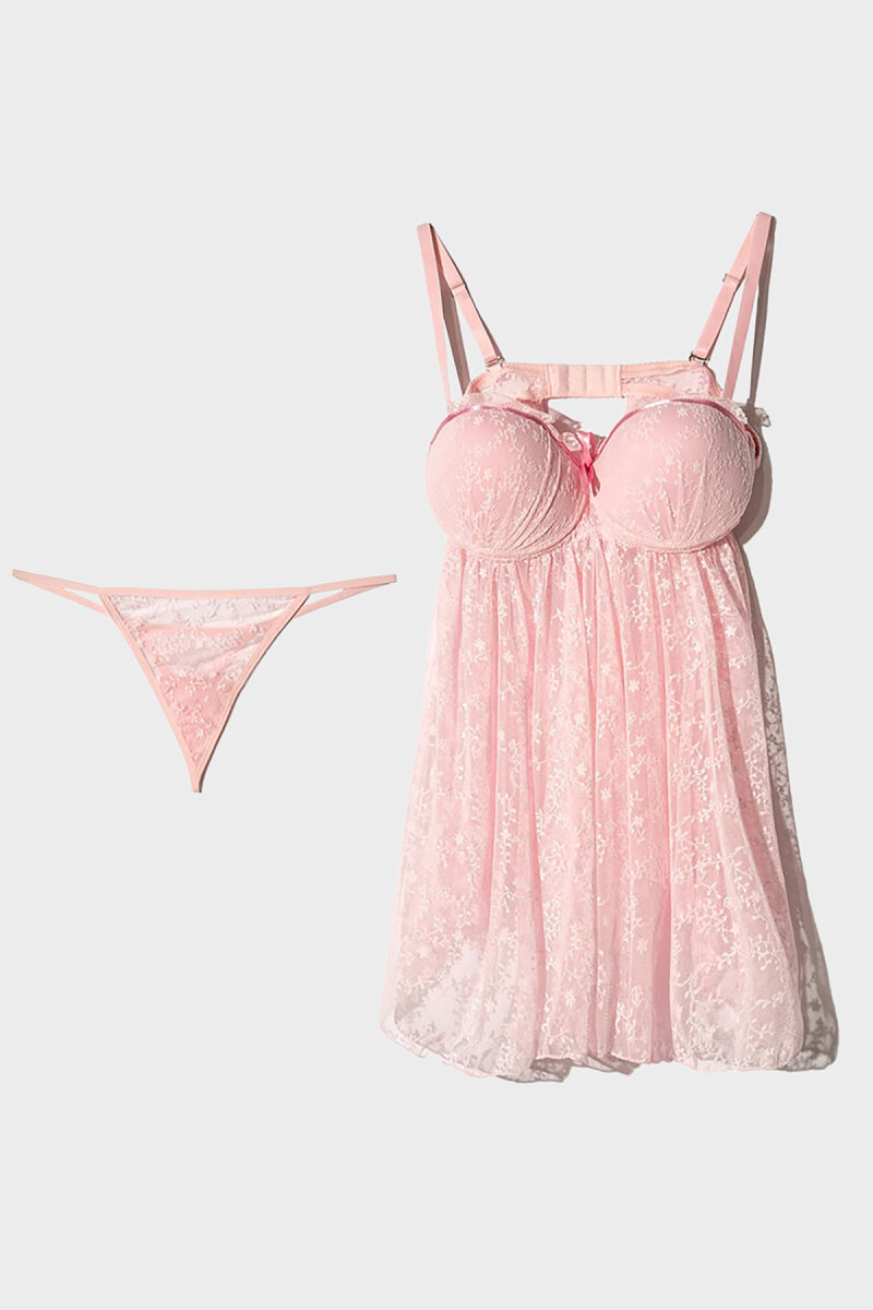 Pembe Fantezi Gecelik - 8