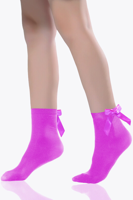 Pembe Fiyonklu Çocuk Soket Çorap - 1