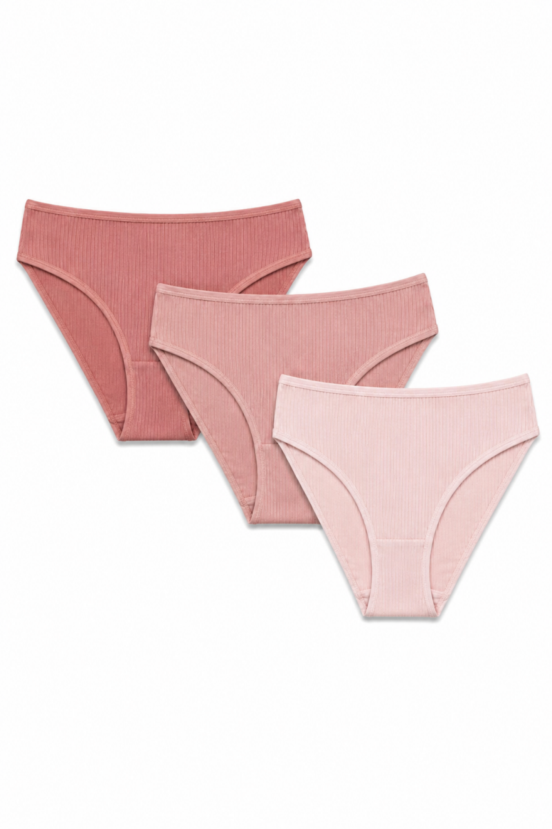 Pembe Gülkurusu Pudra 3'lü Fitilli Külot - 1