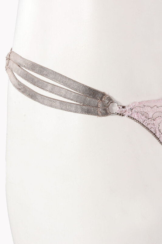 Pembe Kahve Dekolteli Kapsız Bralet Takım - NBB