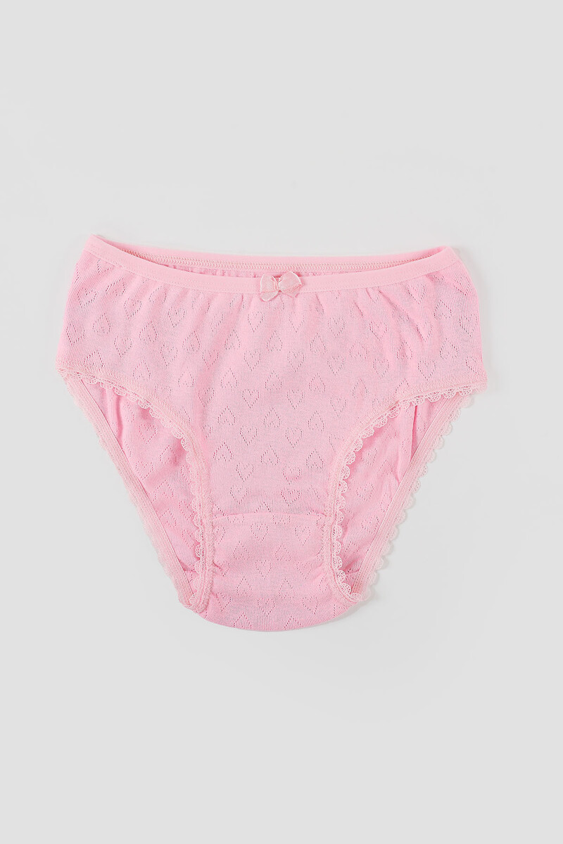 Pembe Kız Çocuk Jakarlı Slip Külot - 1