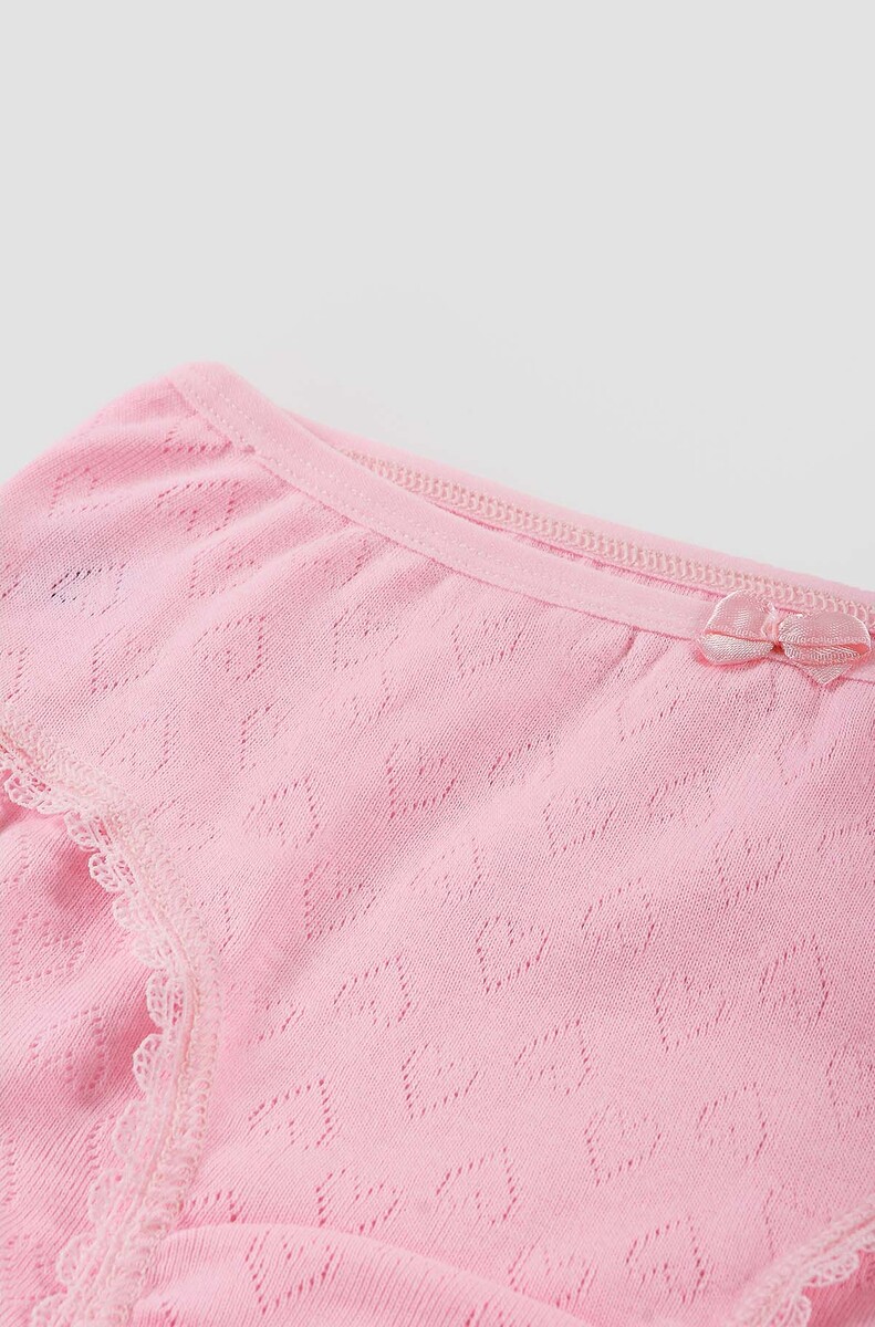 Pembe Kız Çocuk Jakarlı Slip Külot - 2