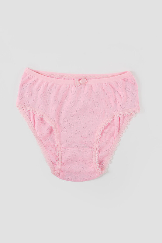 Pembe Kız Çocuk Jakarlı Slip Külot 