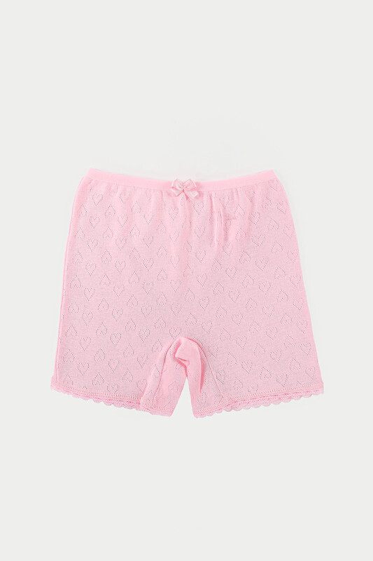 Pembe Jakarlı Kız Çocuk Paçalı Şort Külot 