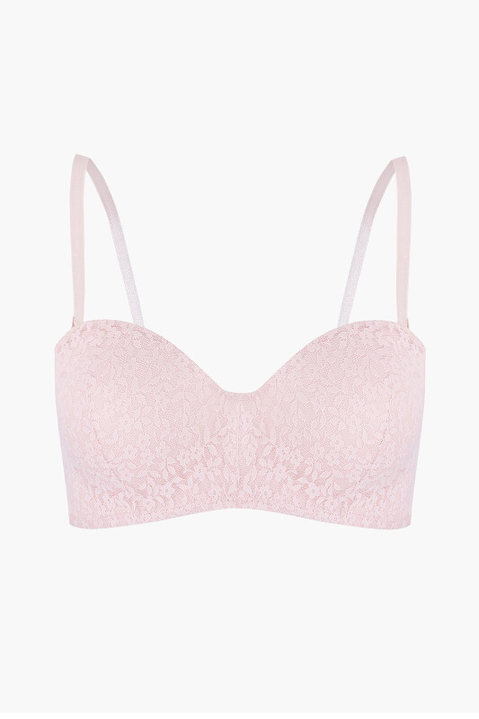 Pembe Nirvana Desteksiz Straplez Tek Sütyen 