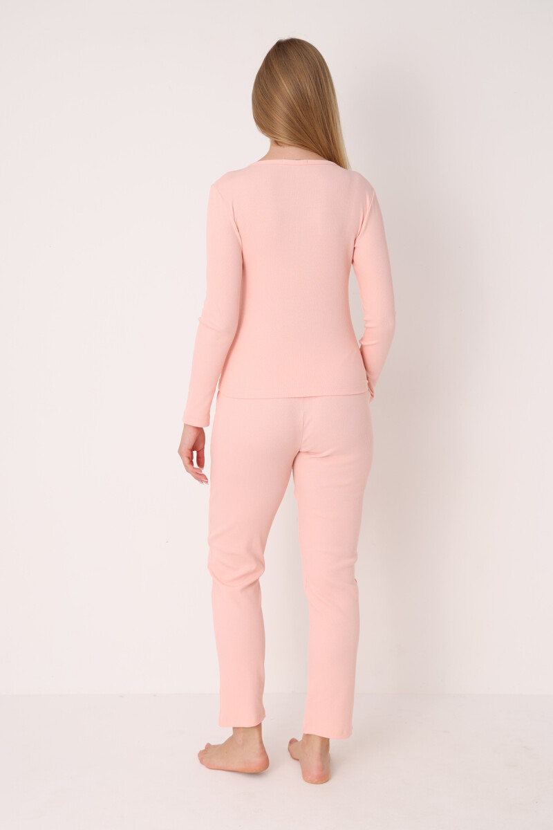 Pembe Patlı V Yaka Pijama Takım - 2
