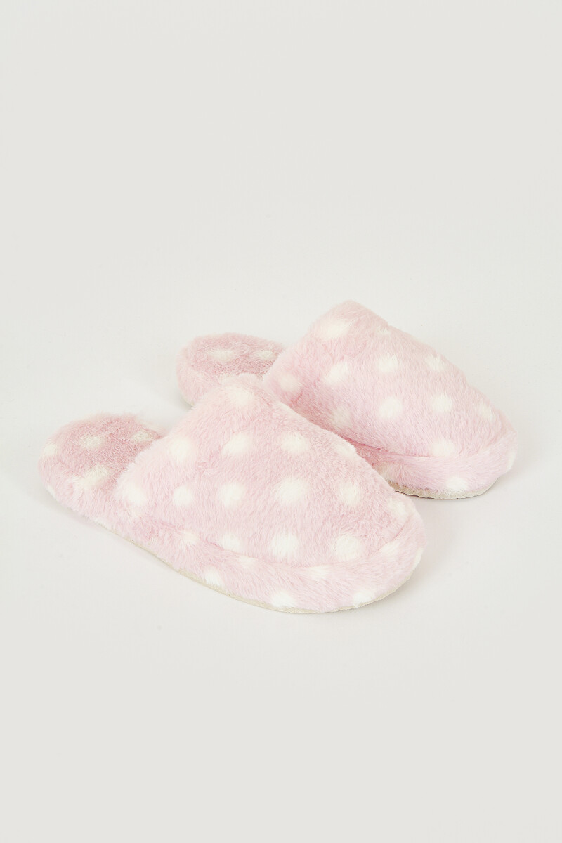 Pembe Puantiyeli Ev Terliği - 1