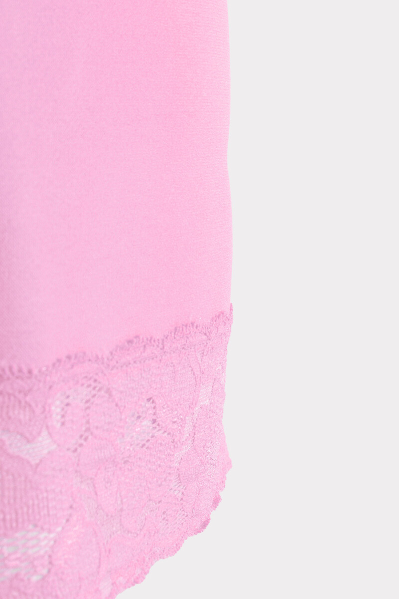 Pembe Seamless Dantelli Geniş Askılı Atlet - 2
