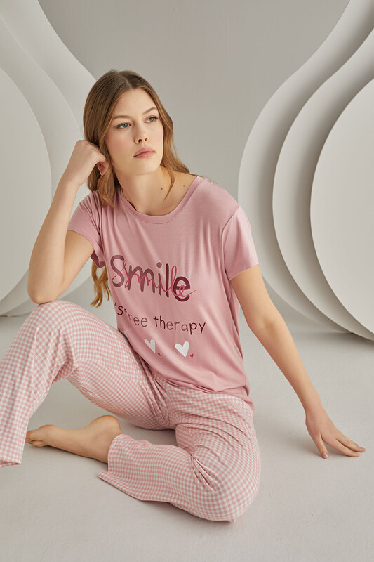 Pembe Smile Therapy Pijama Takımı - Thumbnail