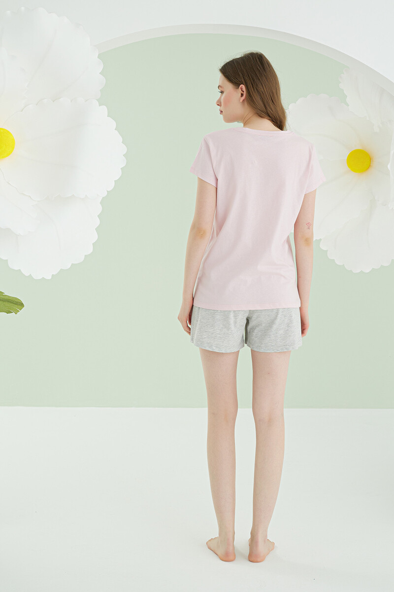 Pembe Strawberry Şortlu Pijama Takımı - 4