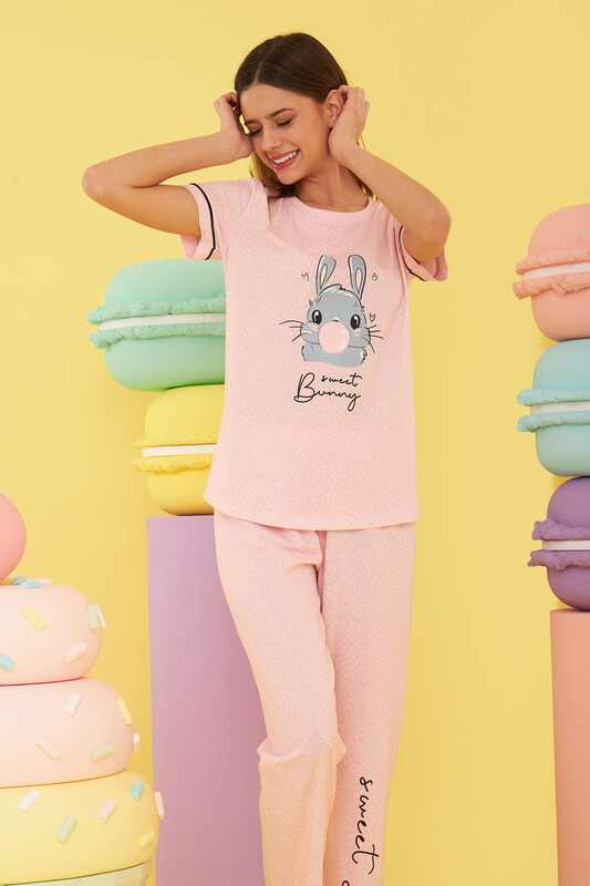 Pembe Sweet Bunny Pijama Takımı - Thumbnail