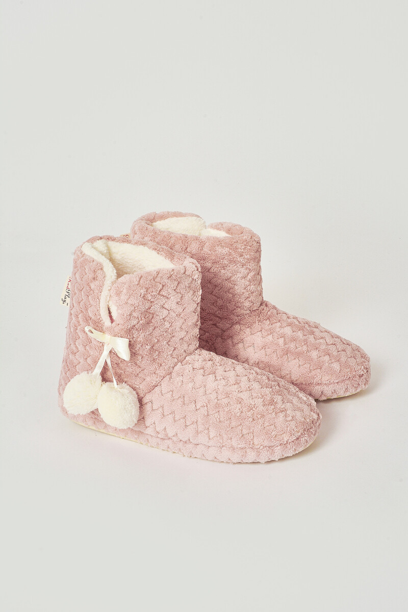 Pembe Zigzag Desenli Ev Botu - 1