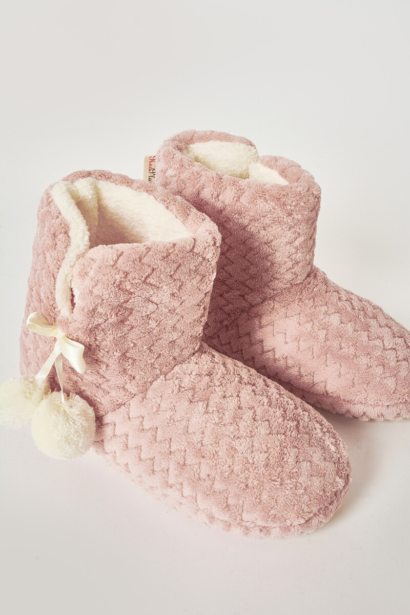 Pembe Zigzag Desenli Ev Botu - 2