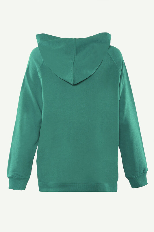 Petrol Brooklyn Baskılı Kapüşonlu Sweatshirt - Thumbnail