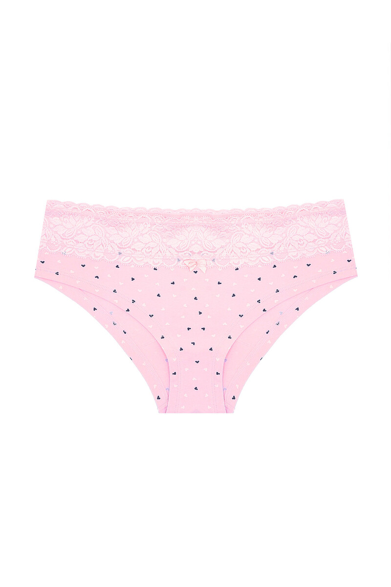 Pudra Lila Beli Dantelli 2'li Hipster Külot - 3