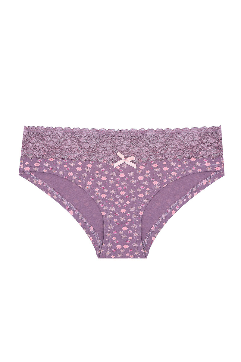 Pudra Mor Beli Dantelli 2'li Hipster Külot - 3