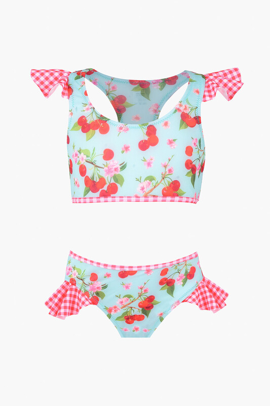 Renkli Cherry Kız Çocuk Bikini Takımı - LOYA
