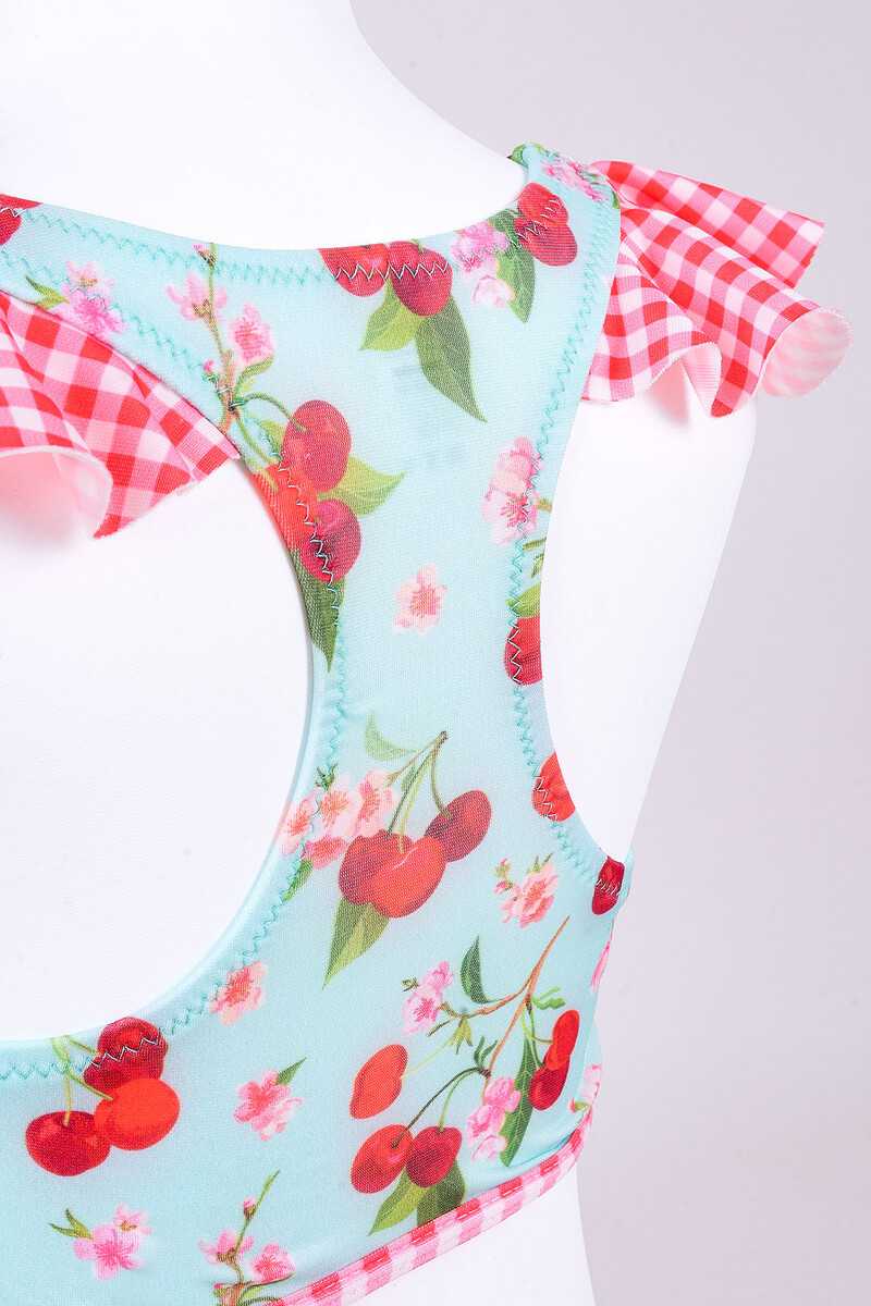 Renkli Cherry Kız Çocuk Bikini Takımı - 2